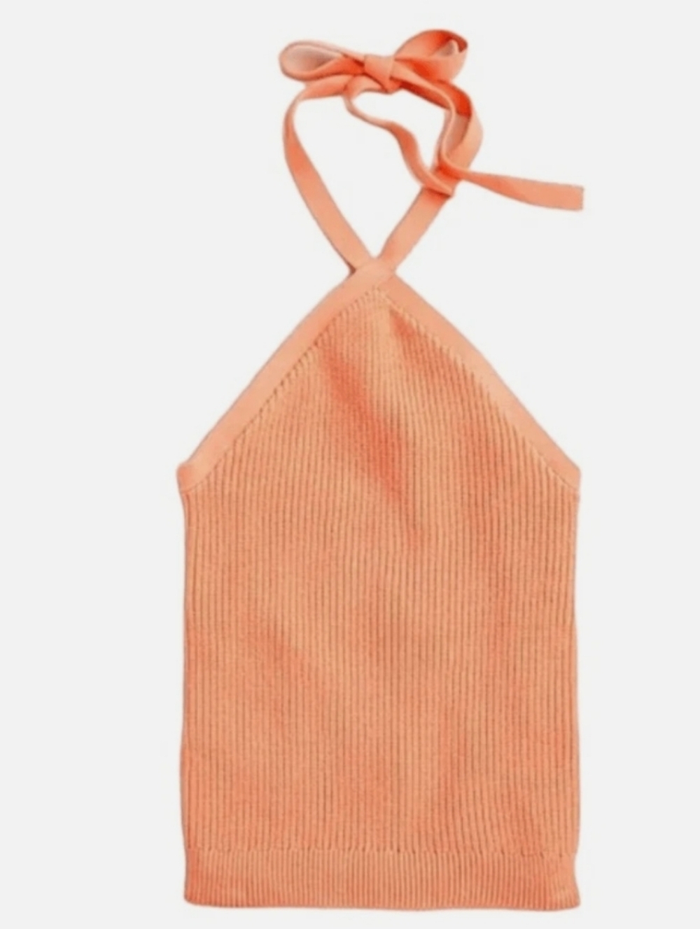 J. Crew Knit Cotton Halter Sweater Top Coral Medium - Picture 3 of 10